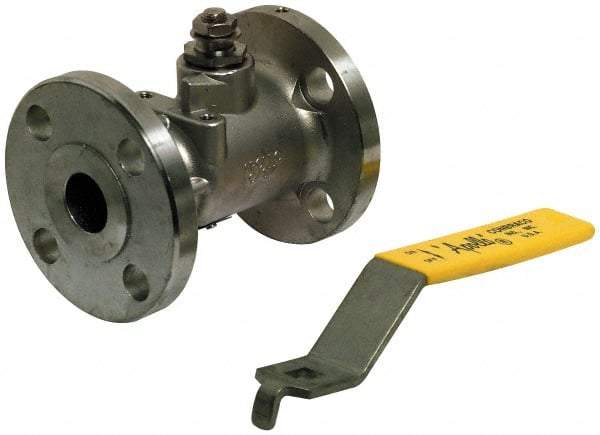 Apollo - 8" Pipe, Full Port, Carbon Steel Standard Ball Valve - Inline - One Way Flow, Flanged x Flanged Ends, Lever with Gear Operator Handle, 285 WOG, 150 WSP - All Tool & Supply