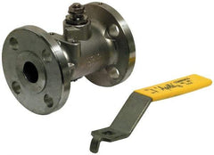 Apollo - 10" Pipe, Full Port, Stainless Steel Standard Ball Valve - Inline - One Way Flow, Flanged x Flanged Ends, Lever with Gear Operator Handle, 275 WOG, 150 WSP - All Tool & Supply