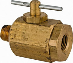 Apollo - 1/8" Pipe, MNPT x FNPT End Connections, Brass, Inline, Two Way Flow, Instrumentation Ball Valve - 400 psi WOG Rating, Tee Handle, Buna N Seal, PTFE Seat - All Tool & Supply