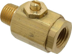 Apollo - 1/4" Pipe, MNPT x FNPT End Connections, Bronze, Inline, Two Way Flow, Instrumentation Ball Valve - 400 psi WOG Rating, Screw Slot Handle, Buna N Seal, PTFE Seat - All Tool & Supply