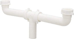 Federal Process - 1-1/2 Outside Diameter, Two Sink Traps with Center Outlet - 16 Inch Long, White, Polypropylene - All Tool & Supply