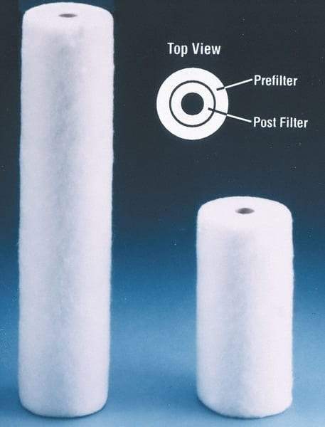 Value Collection - 4-5/16" OD, 1µ, Polypropylene Melt Blown-Thermal Bonded Cartridge Filter - 9-7/8" Long, Reduces Sediments - All Tool & Supply