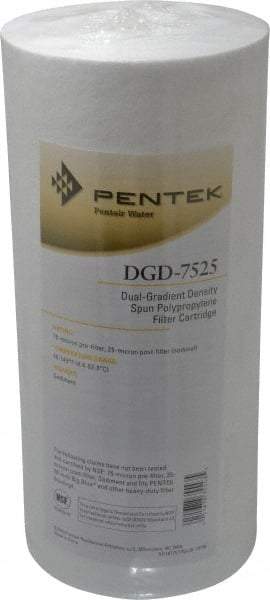 Pentair - 4-1/2" OD, 75/25µ, Polypropylene Dual Gradient Cartridge Filter - 9-3/4" Long, Reduces Sediments - All Tool & Supply