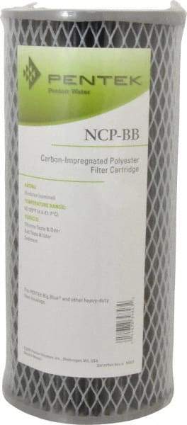 Pentair - 4-1/2" OD, 10µ, Carbon Impregnated Non-Cellulose Pleated Cartridge Filter - 9-3/4" Long, Reduces Tastes, Odors & Sediments - All Tool & Supply