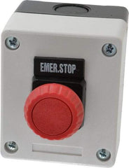 ACI - 1 Operator, Mushroom Head Control Station - Emergency Stop (Legend), (2) Maintained Switch, NO/NC Contact - All Tool & Supply