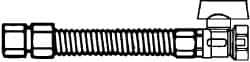 Dormont - 1/2" Inlet, 1/2" Outlet MIP x FIP with Straight Ball Valve Gas Connector - 24" Long, 3/8" Hose ID - All Tool & Supply