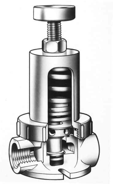 Simtech - 1/2" Pipe, NPTF End Connection, PVC Pressure Regulating Valve - EPDM Seal, 160 psi Inlet Pressure, 10 to 15 psi Working Pressure - All Tool & Supply