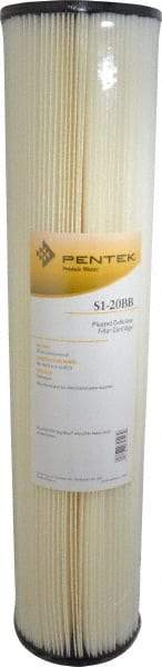 Pentair - 4-1/2" OD, 20µ, Resin Cellulose Pleated Cartridge Filter - 20" Long, Reduces Sediments - All Tool & Supply