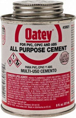 Oatey - 8 oz All-Purpose Medium Bodied Cement - Clear, Use with ABS, PVC & CPVC up to 6" Diam - All Tool & Supply