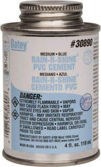 Oatey - 4 oz Medium Bodied Cement - Blue, Use with PVC up to 6" Diam - All Tool & Supply