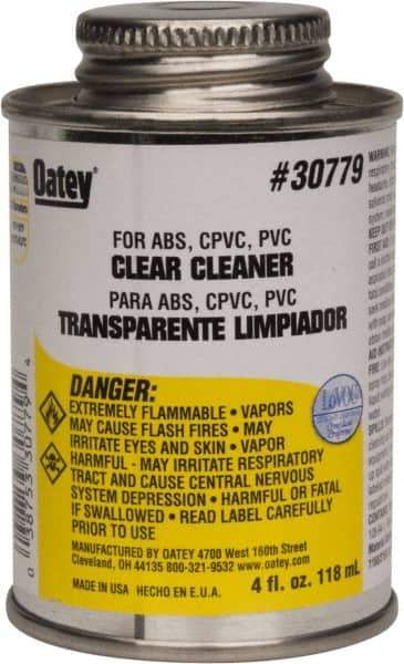 Oatey - 4 oz All-Purpose Cleaner - Clear, Use with ABS, PVC & CPVC For All Diameters - All Tool & Supply