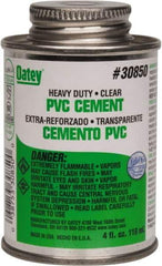 Oatey - 4 oz Heavy Duty Cement - Clear, Use with PVC up to 12" Diam - All Tool & Supply