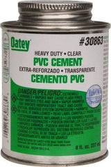 Oatey - 8 oz Heavy Duty Cement - Clear, Use with PVC up to 12" Diam - All Tool & Supply