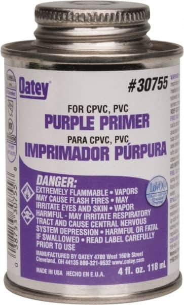 Oatey - 4 oz All Purpose Primer/Cleaner - Purple, Use with PVC & CPVC - All Tool & Supply