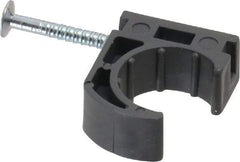 Oatey - 1/2" Pipe, Ribbed Pipe Clamp with Nail - Gray, Polyethylene - All Tool & Supply