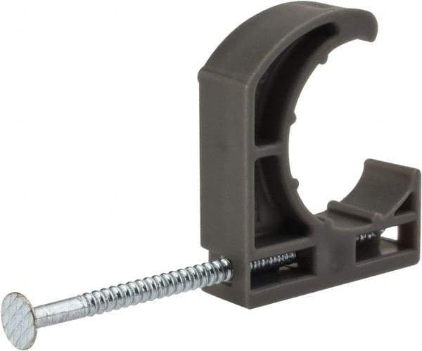 Oatey - 3/4" Pipe, Ribbed Pipe Clamp with Nail - Gray, Polyethylene - All Tool & Supply