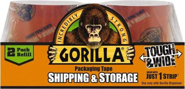 Gorilla Tape - 2-7/8" x 30 Yd Clear Acrylic Adhesive Packaging Tape - BOPP Film Backing, 3.4 mil Thick, 44 Lb Tensile Strength - All Tool & Supply