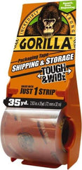 Gorilla Tape - 2-7/8" x 35 Yd Clear Acrylic Adhesive Packaging Tape - BOPP Film Backing, 3.4 mil Thick, 44 Lb Tensile Strength - All Tool & Supply