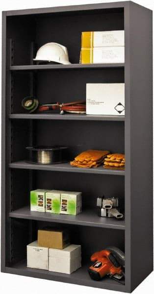 Durham - 4 Shelves, 5,400 Lb Capacity, Closed Shelving System - 36" Wide x 18" Deep x 72" High, Gray - All Tool & Supply