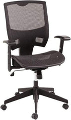 ALERA - 43-3/4" High Mid Back Chair - 25-3/8" Wide x 24" Deep, Mesh Seat, Black - All Tool & Supply