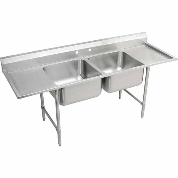 ELKAY - Stainless Steel Sinks Type: Scullery Sink Outside Length: 77-1/4 (Inch) - All Tool & Supply