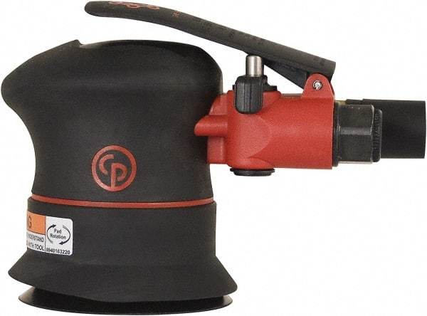 Chicago Pneumatic - 12,000 OPM, 16 CFM Air Consumption, 90 psi Air Pressure, Palm Air Orbital Sander - Round Pad, Hook & Loop Backing, 1/4" Inlet - All Tool & Supply