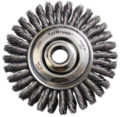 Osborn - 4-1/8" OD, 5/8-11 Arbor Hole, Stringer Bead Steel Wheel Brush - 3/16" Face Width, 7/8" Trim Length, 0.02" Filament Diam, 20,000 RPM - All Tool & Supply