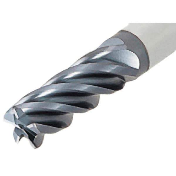 Iscar - 3/8", 5 Flute, Single End, Solid Carbide, 0.03" Corner Radius End Mill - 3" OAL, 38° Helix, Right Hand Flute, 15/16" LOC, Right Hand Cut - All Tool & Supply