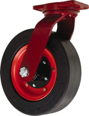 Hamilton - 14" Diam x 4" Wide, Rubber Rigid Caster - 3,000 Lb Capacity, Top Plate Mount, 8-1/2" x 8-1/2" Plate, Tapered Roller Bearing - All Tool & Supply