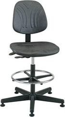 Bevco - 19 to 26-1/2" High Pneumatic Height Adjustable Chair - 27" Wide x 27" Deep, Polyurethane Seat, Black - All Tool & Supply