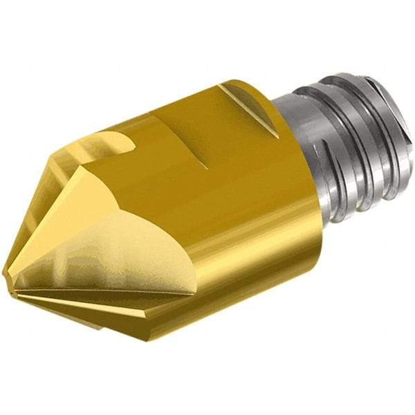 Iscar - MM ECF Grade IC908 Carbide Chamfer Milling Tip Insert - TiAlN Finish, 6 Flutes, 8mm Cutting Diam, 25mm Depth of Cut, 25mm Extension - All Tool & Supply