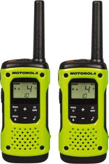 Motorola - 16 Mile Range, 22 Channel, 0.5 & 1.5 Watt, Series Talkabout, Recreational Two Way Radio - FRS/GMRS Band, 462.55 to 467.7125 Hz, AA & NiMH Battery, 9 NiMH & 23 AA hr Life, 9.65" High x 9.45" Wide x 2.44" Deep, Scanning, Low Battery Alerts - All Tool & Supply