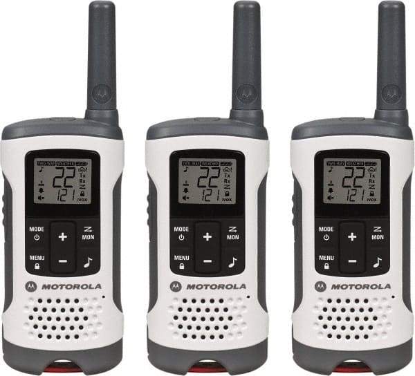 Motorola - 16 Mile Range, 22 Channel, 0.5 & 1.5 Watt, Series Talkabout, Recreational Two Way Radio - FRS/GMRS Band, 462.55 to 467.7125 Hz, AA & NiMH Battery, 12 NiMH & 29 AA hr Life, 12.87" High x 10.83" Wide x 1.78" Deep, Low Battery Alerts - All Tool & Supply