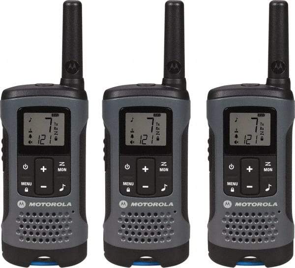 Motorola - 16 Mile Range, 22 Channel, 0.5 & 1.5 Watt, Series Talkabout, Recreational Two Way Radio - FRS/GMRS Band, 462.55 to 467.7125 Hz, AA & NiMH Battery, 12 NiMH & 29 AA hr Life, 12.87" High x 10.83" Wide x 1.78" Deep, Low Battery Alerts - All Tool & Supply