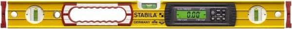 Stabila - 24" Long 3 Vial Box Beam Level - Aluminum, Yellow, 2 Plumb & 1 Level Vials - All Tool & Supply