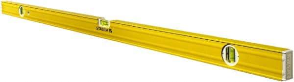 Stabila - 72" Long 3 Vial Box Beam Level - Aluminum, Yellow, 2 Plumb & 1 Level Vials - All Tool & Supply