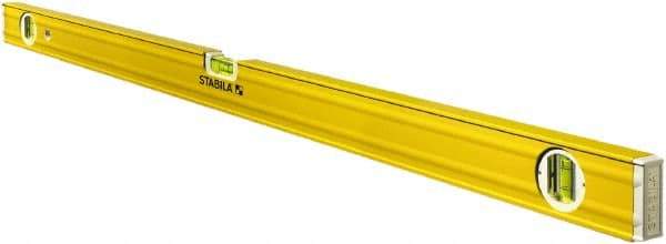 Stabila - 48" Long 3 Vial Box Beam Level - Aluminum, Yellow, 2 Plumb & 1 Level Vials - All Tool & Supply