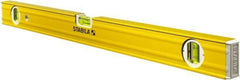 Stabila - 24" Long 3 Vial Box Beam Level - Aluminum, Yellow, 2 Plumb & 1 Level Vials - All Tool & Supply