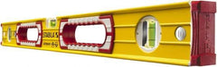 Stabila - 24" Long 3 Vial Box Beam Level - Aluminum, Yellow, 2 Plumb & 1 Level Vials - All Tool & Supply