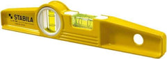 Stabila - 10" Long 2 Vial Torpedo Level - Die Cast, Yellow, 1 Plumb & 1 Level Vial - All Tool & Supply