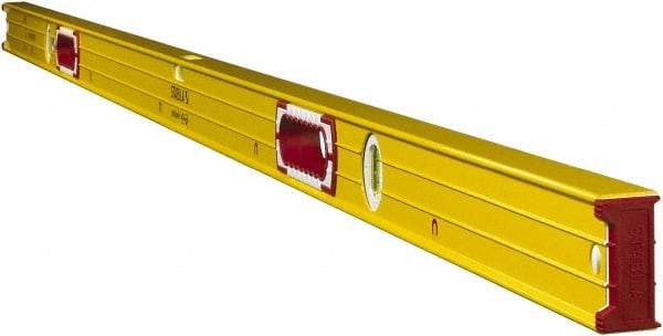 Stabila - Magnetic 78" Long 3 Vial Box Beam Level - Aluminum, Yellow, 2 Plumb & 1 Level Vials - All Tool & Supply