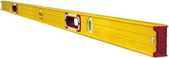 Stabila - 59" Long 3 Vial Box Beam Level - Aluminum, Yellow, 2 Plumb & 1 Level Vials - All Tool & Supply