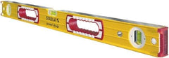 Stabila - 36" Long 3 Vial Box Beam Level - Aluminum, Yellow, 2 Plumb & 1 Level Vials - All Tool & Supply