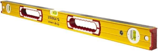 Stabila - 32" Long 3 Vial Box Beam Level - Aluminum, Yellow, 2 Plumb & 1 Level Vials - All Tool & Supply