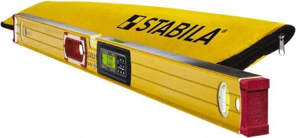 Stabila - 48" Long 3 Vial Box Beam Level - Aluminum, Yellow, 2 Plumb & 1 Level Vials - All Tool & Supply