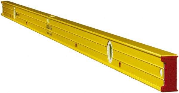 Stabila - Magnetic 72" Long 3 Vial Box Beam Level - Aluminum, Yellow, 2 Plumb & 1 Level Vials - All Tool & Supply