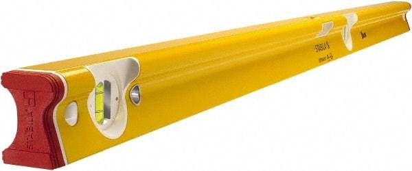 Stabila - 48" Long 3 Vial R-Beam Level - Aluminum, Yellow, 2 Plumb & 1 Level Vials - All Tool & Supply