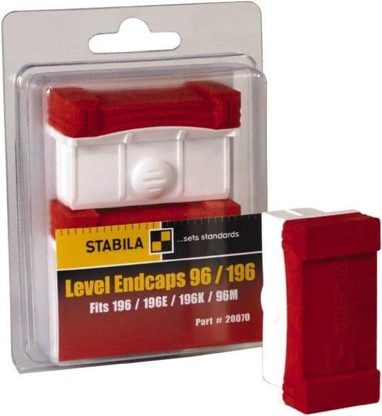 Stabila - Level Replacement End Cap Mount - White, Use with 196, 196M, 196E & 196K Series Levels - All Tool & Supply