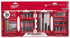 Milwaukee Tool - 56 Piece, Drill & Drive Set - 1/16 to 1/4" Hex, Multi-Purpose Tool Kit Kit, 1/4" Drive, Phillips, Torx, Magnetic Bit Holder, 1/4" Drive Bits Point - All Tool & Supply