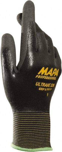 MAPA Professional - Work Gloves - Textured Finish, Elastomer Lined, ANSI Cut Level 1, Puncture Level 1, Abrasion Level 4, Black - All Tool & Supply